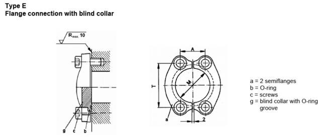 SAE Flange Coupling type E connection with blind collar