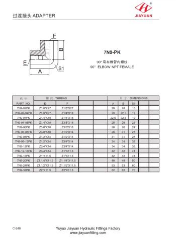 ELBOW NPT خواتین کی متعلقہ اشیاء