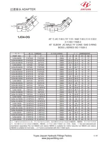 مرد JIC SAE ORB 45 اڈیپٹر۔